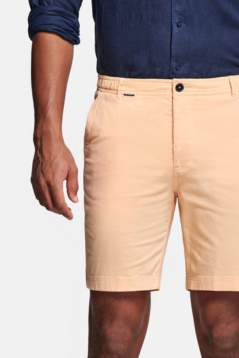 Melons * The Originals light orange stretch cotton men's shorts with a zip pocket | MR MARVIS