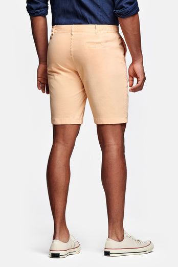 Melons * The Originals light orange stretch cotton men's shorts with a zip pocket | MR MARVIS