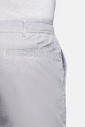 Submariners * The Short Seersuckers dark grey and white striped lightweight men's shorts | MR MARVIS