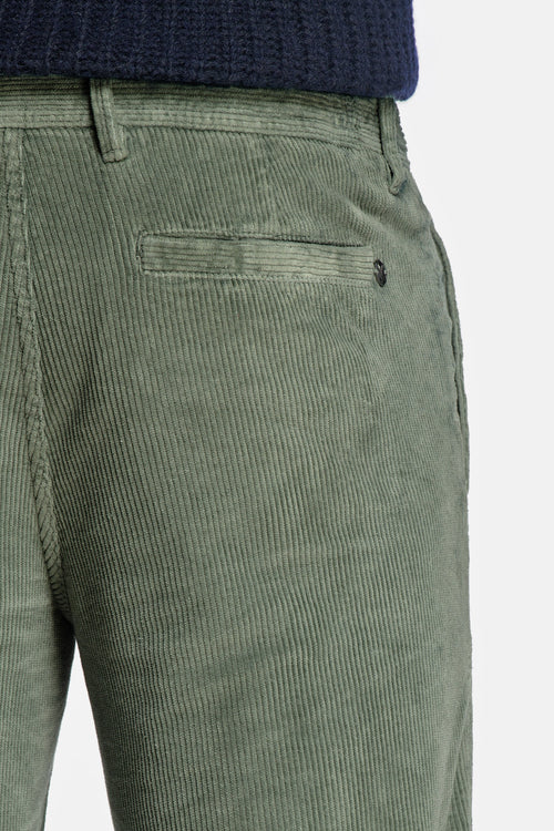 green ribbed corduroy fabric men's trousers | MR MARVIS
