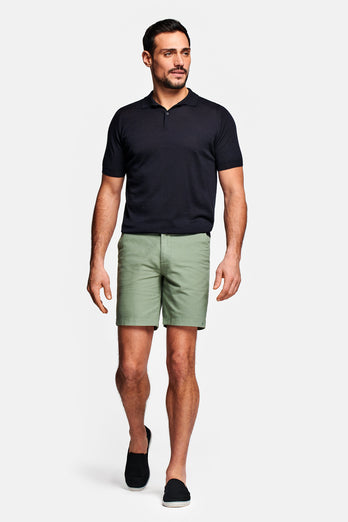 Defenders * The Short Linens green men's linen shorts with a zip pocket | MR MARVIS