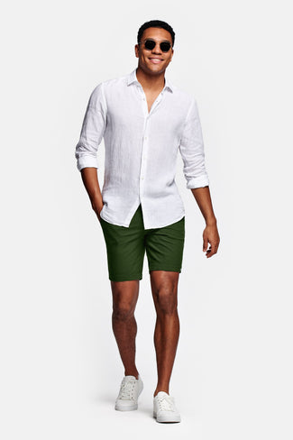 Estates * The Piqués dark green organic cotton men's shorts with a zip pocket | MR MARVIS