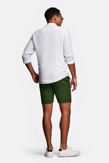 Estates * The Piqués dark green organic cotton men's shorts with a zip pocket | MR MARVIS