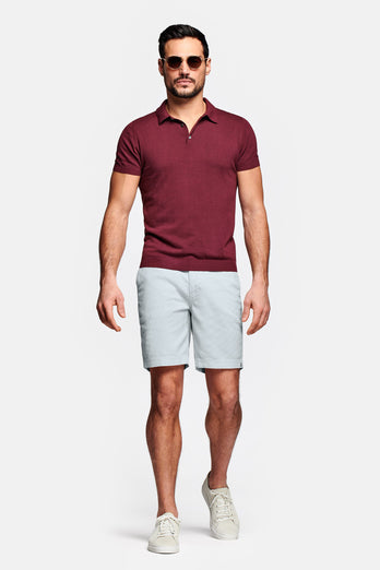 Gullwings * The Piqués light grey organic cotton men's shorts with a zip pocket | MR MARVIS