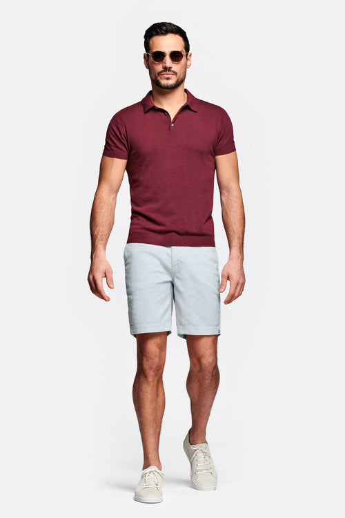 light grey organic cotton men's shorts with a zip pocket | MR MARVIS