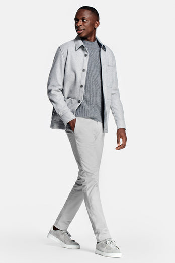 Gullwings * The Cords light grey ribbed corduroy fabric men's trousers | MR MARVIS