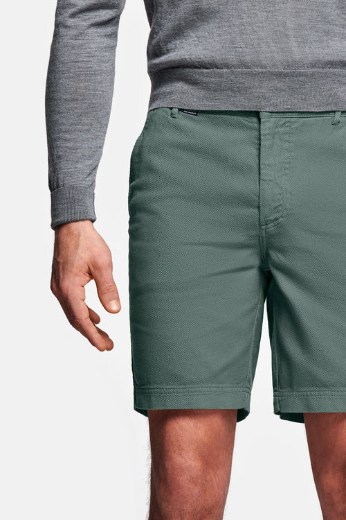 mid green organic cotton men's shorts with a zip pocket | MR MARVIS
