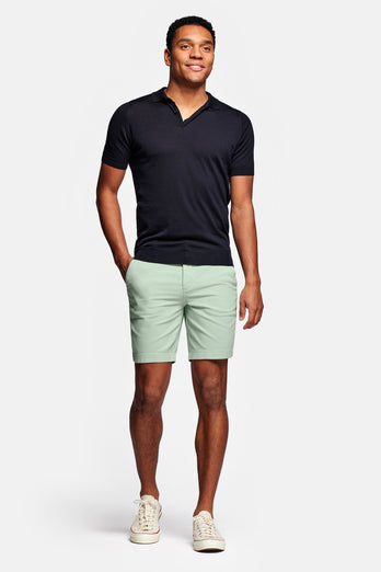 Aviators * The Piqués light green organic cotton men's shorts with a zip pocket | MR MARVIS