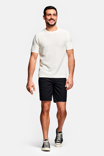 Blackjacks * The Piqués black organic cotton men's shorts with a zip pocket | MR MARVIS
