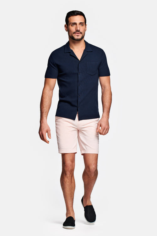 light pink organic cotton men's shorts with a zip pocket | MR MARVIS