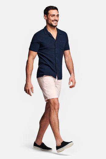 Milkshakes * The Piqués light pink organic cotton men's shorts with a zip pocket | MR MARVIS