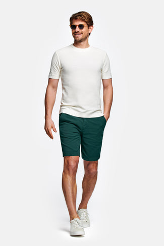 Goodwoods * The Piqués classic green organic cotton men's shorts with a zip pocket | MR MARVIS