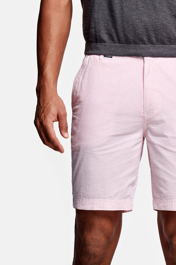 Dinghies * The Short Seersuckers light pink and white striped lightweight men's shorts | MR MARVIS