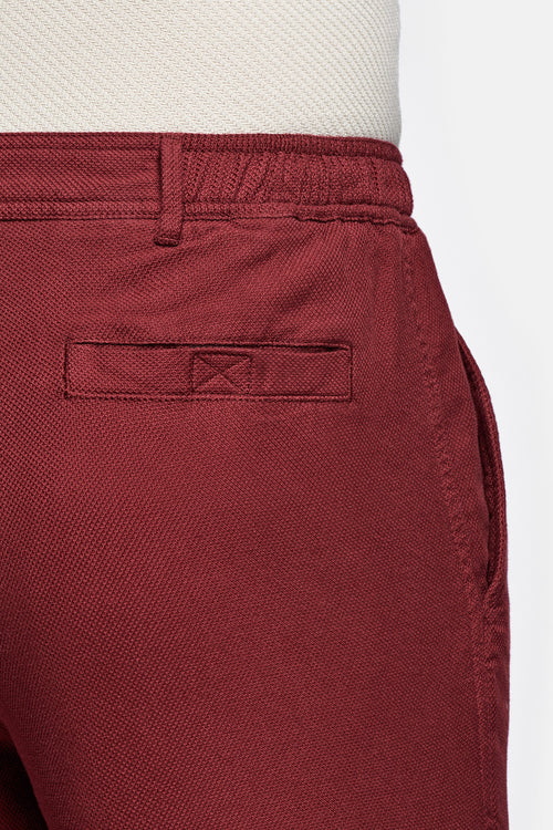 burgundy organic cotton men's shorts with a zip pocket | MR MARVIS