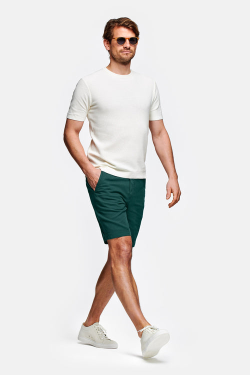 classic green organic cotton men's shorts with a zip pocket | MR MARVIS