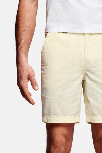 Cruisers * The Short Seersuckers light yellow and white striped lightweight men's shorts | MR MARVIS