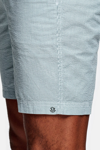 Trawlers * The Short Seersuckers green and white striped lightweight men's shorts | MR MARVIS