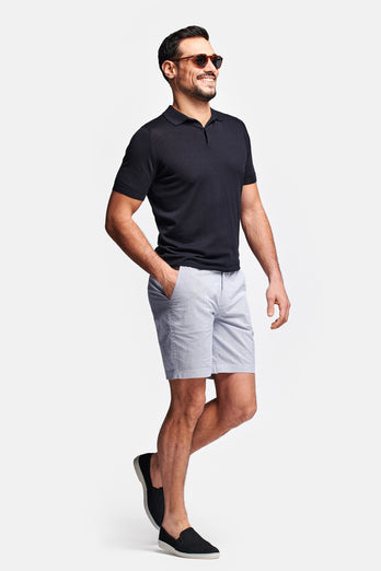 Catamarans * The Short Seersuckers dark blue and white striped lightweight men's shorts | MR MARVIS