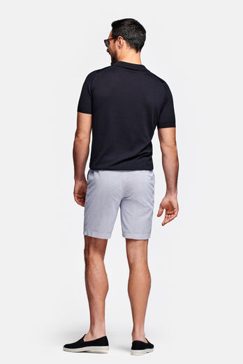 Catamarans * The Short Seersuckers dark blue and white striped lightweight men's shorts | MR MARVIS