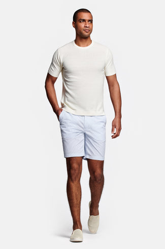 Pontoons * The Short Seersuckers light blue and white striped lightweight men's shorts | MR MARVIS