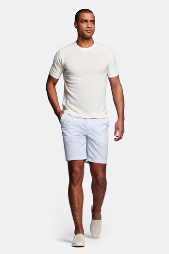 Pontoons * The Short Seersuckers light blue and white striped lightweight men's shorts | MR MARVIS