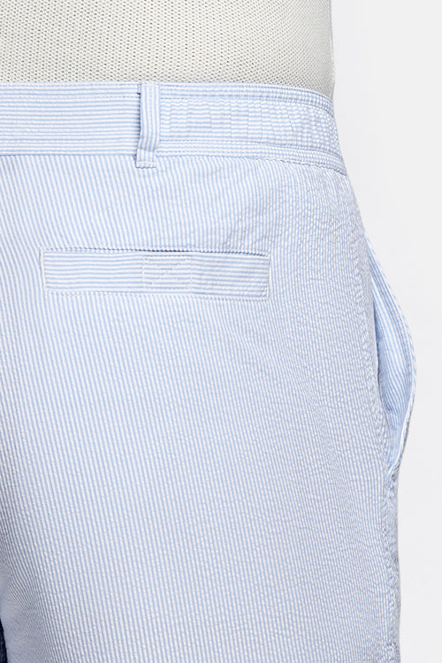 light blue and white striped lightweight men's shorts | MR MARVIS