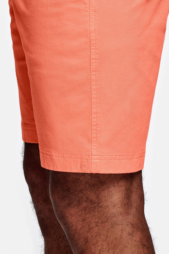 Sunsets * The Originals bright coral stretch cotton men's shorts with a zip pocket | MR MARVIS