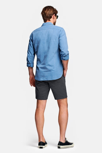 Storms * The Originals dark grey stretch cotton men's shorts with a zip pocket | MR MARVIS