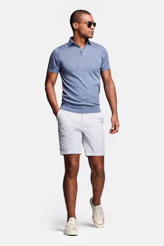 Runabouts * The Short Seersuckers light grey and white striped lightweight men's shorts | MR MARVIS