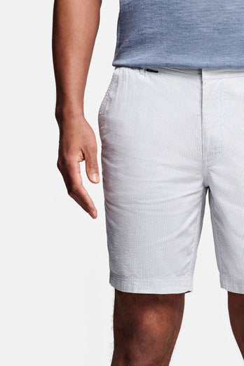 Runabouts * The Short Seersuckers light grey and white striped lightweight men's shorts | MR MARVIS