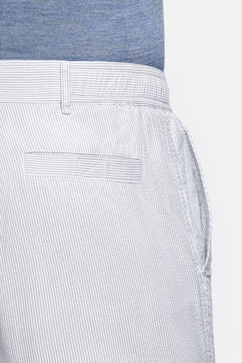 Runabouts * The Short Seersuckers light grey and white striped lightweight men's shorts | MR MARVIS