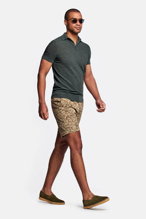 unique print stretch cotton men's shorts with a zip pocket | MR MARVIS
