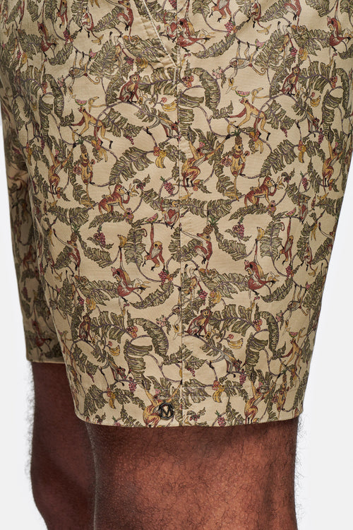 unique print stretch cotton men's shorts with a zip pocket | MR MARVIS