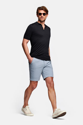 Antarctics * The Originals grey blue stretch cotton men's shorts with a zip pocket | MR MARVIS
