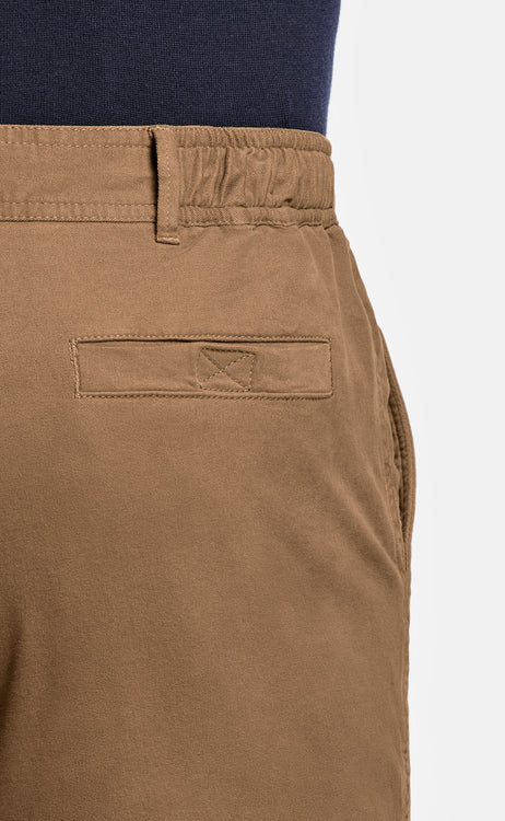 brown stretch cotton men's shorts with a zip pocket | MR MARVIS