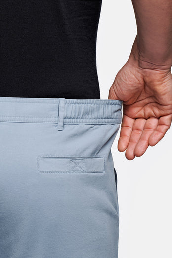 Antarctics * The Originals grey blue stretch cotton men's shorts with a zip pocket | MR MARVIS