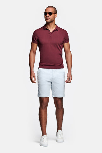 Avenues * The Originals light blue stretch cotton men's shorts with a zip pocket | MR MARVIS