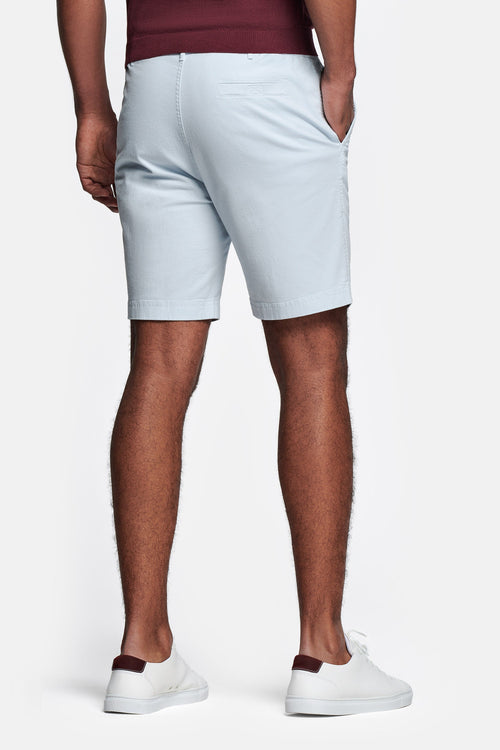 light blue stretch cotton men's shorts with a zip pocket | MR MARVIS