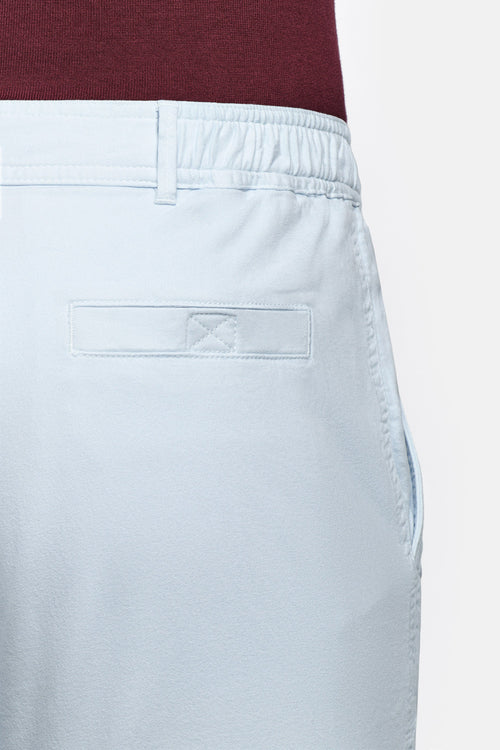 light blue stretch cotton men's shorts with a zip pocket | MR MARVIS