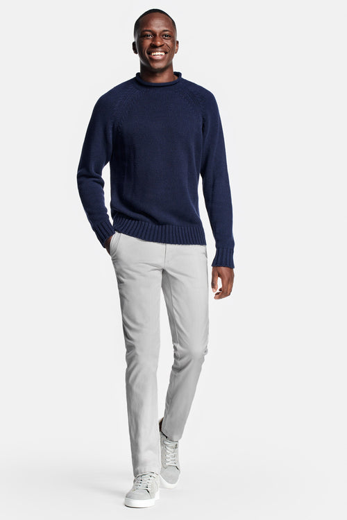 light grey heavy stretch cotton men's trousers | MR MARVIS