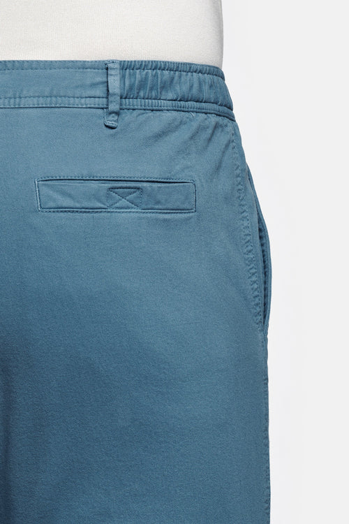 blue stretch cotton men's shorts with a zip pocket | MR MARVIS