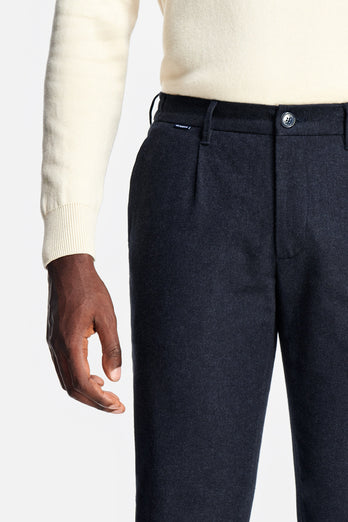 Deeps * The Flannels black blue warm flannel men's trousers | MR MARVIS