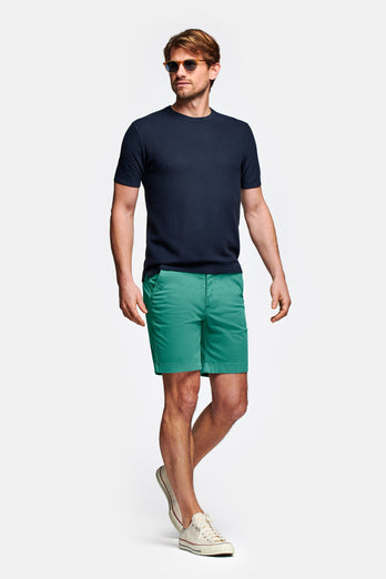 Lawns * The Originals green stretch cotton men's shorts with a zip pocket | MR MARVIS