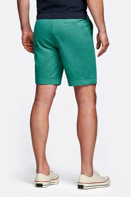 green stretch cotton men's shorts with a zip pocket | MR MARVIS