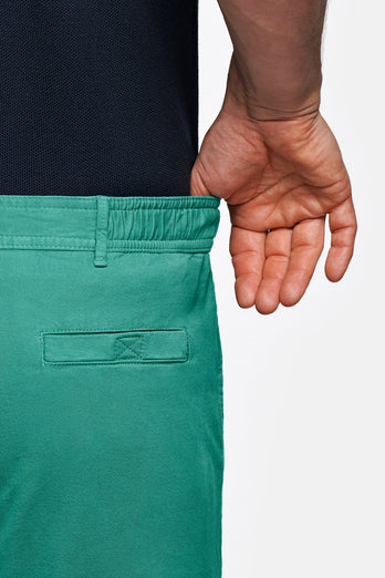 Lawns * The Originals green stretch cotton men's shorts with a zip pocket | MR MARVIS