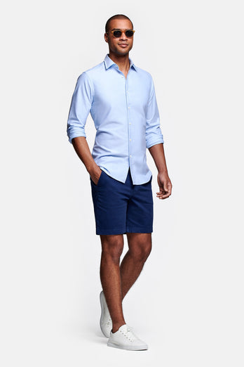 Midnights * The Originals dark blue stretch cotton men's shorts with a zip pocket | MR MARVIS