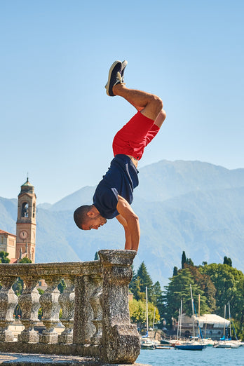 Chillies * The Originals red stretch cotton men's shorts with a zip pocket | MR MARVIS