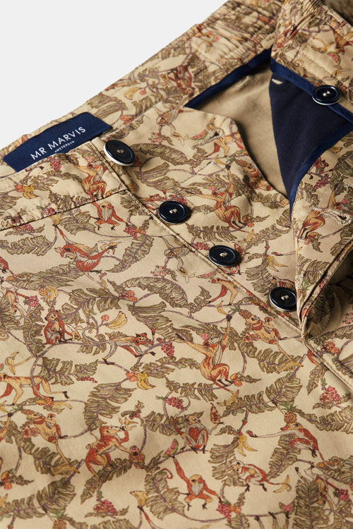 unique print stretch cotton men's shorts with a zip pocket | MR MARVIS