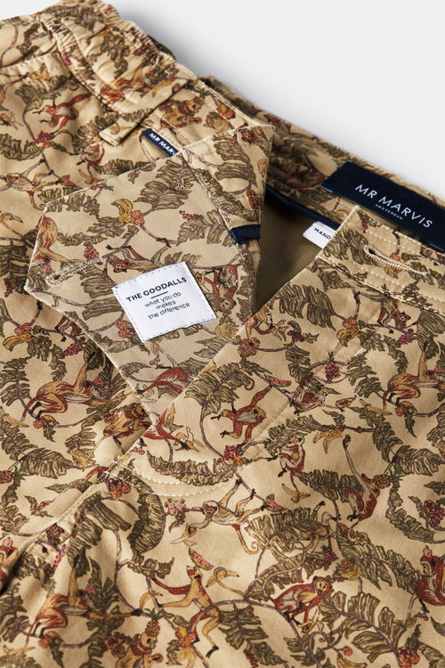 unique print stretch cotton men's shorts with a zip pocket | MR MARVIS
