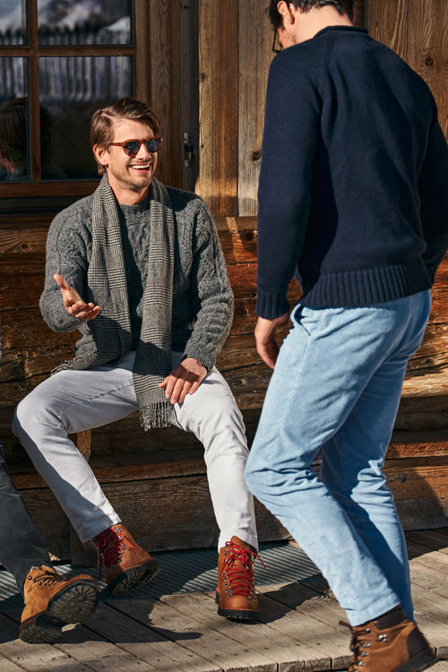 grey blue ribbed corduroy fabric men's trousers | MR MARVIS